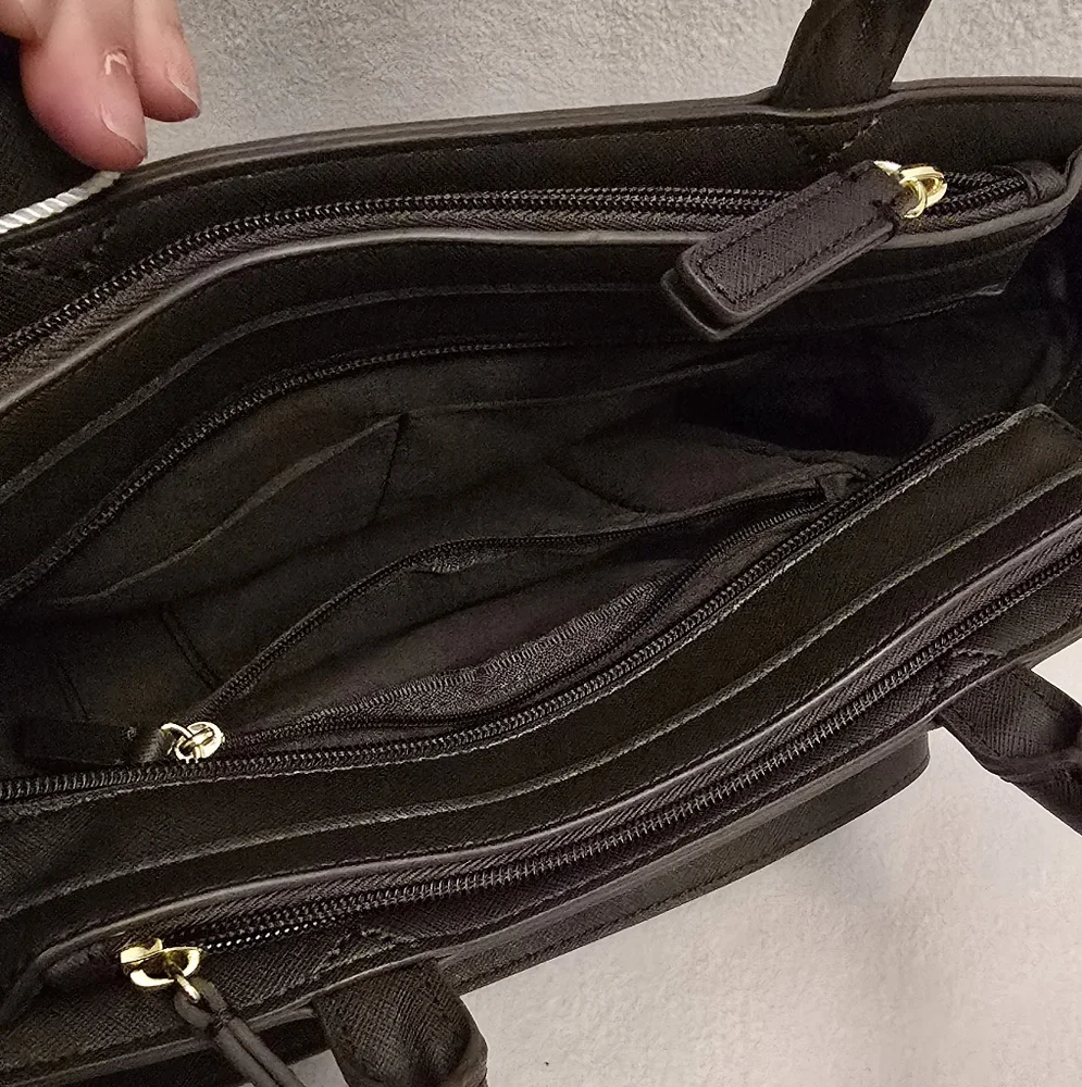 Liz Claiborne Brown Tuxedo Mini Tote Bag